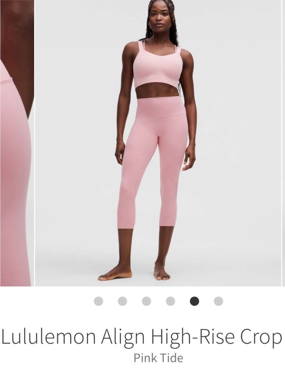 Lululemon Align High Rise Crop Tights 23" Pink Tide Sz 4